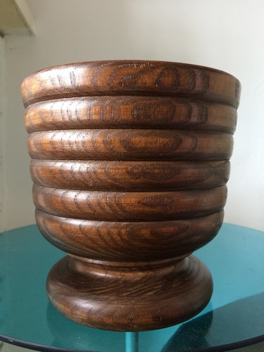 Vintage turned wood hooped mcm - wood,