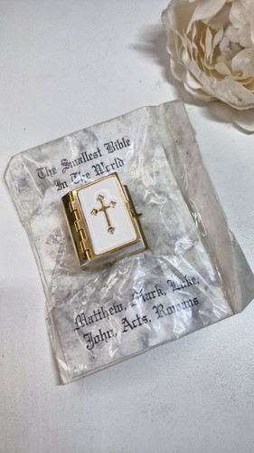 Vintage miniature bible gold - miniature,