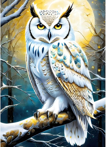 White owl diamond painting - owl,