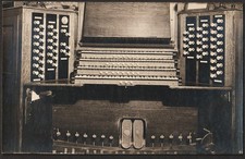 GLOUCESTER CATHEDRAL postcard Organ console