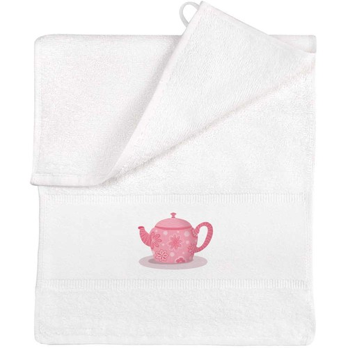 Funky teapot flannel towel - teapot',