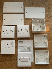 Bundle x 9 New Electric Switches Single 13A, Blanking Plates, Fan Isolator 10A 
