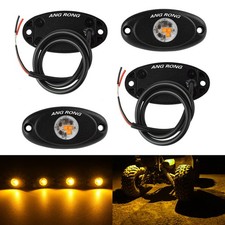 4pcs LED Rock Light Amber