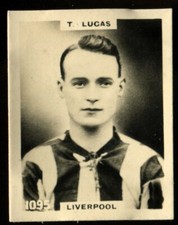Tobacco Card, Pinnace, FOOTBALLERS, 1922, KF Type 4, T Lucas, Liverpool, #1095