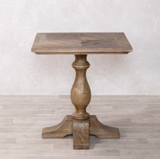 PEDESTAL BASE CAFE TABLE SQUARE RESTAURANT TABLE UNIQUE SQUARE OAK TABLE