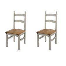 Pair of 2 Dining Chairs Solid
