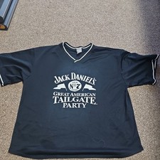 JACK DANIELS No 7 Great American Tailgate Party Mesh Jersey Shirt Black XL 