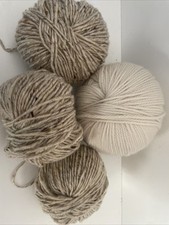 128g Donegal Aran Wool Yarn + 123g Merino Left Over Stock