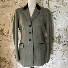 Pytchley Tweed Riding Jacket Womens 36 Green Check Show Hacking Equestrian