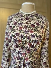 Zara Satin Effect Printed Floral Mini Dress M Pink Cream