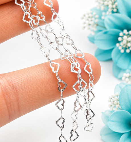 Silver chain necklace love - chain,