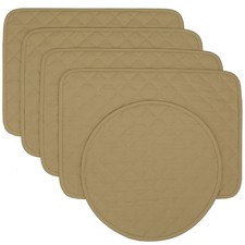 Solid Khaki Tan Quilted