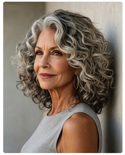 Short silver gray wig with - short,