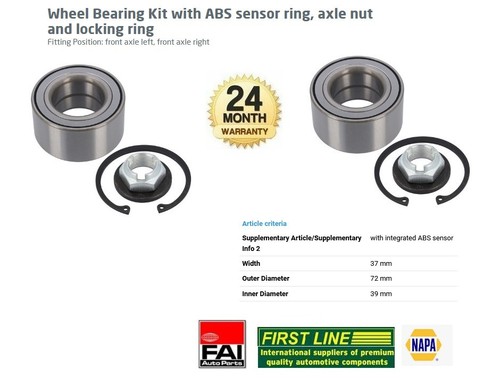 Front axle wheel bearings - front,