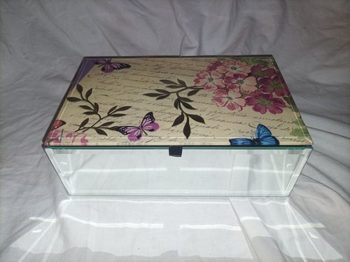 Floral jewellery box glass - floral,