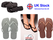 Original For HAVAIANAS square Slim charm Crystal Flip Flops Women Summer 2025