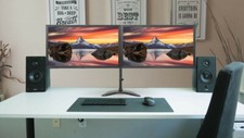 Dual Monitor Wide Screen Setup 2 x 22" PC Computer New Dual Stand HDMI HD VGA
