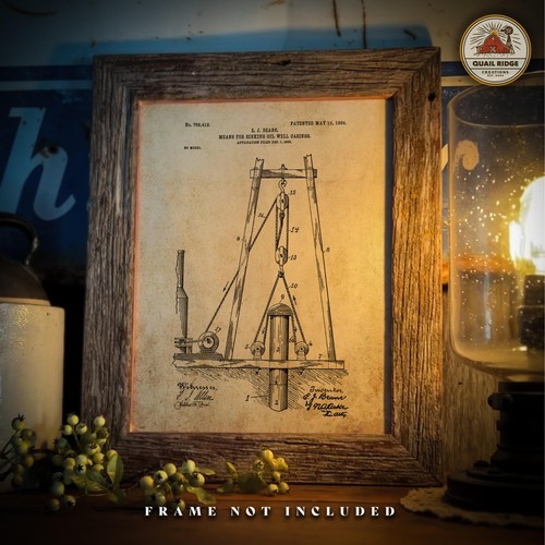 Vintage oil well drilling - vintage,