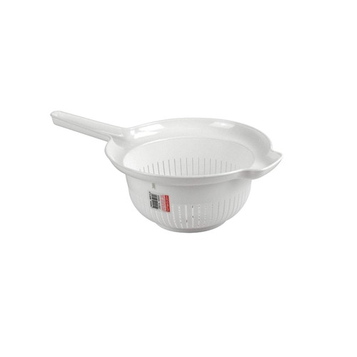 Large white colander - white, pasta