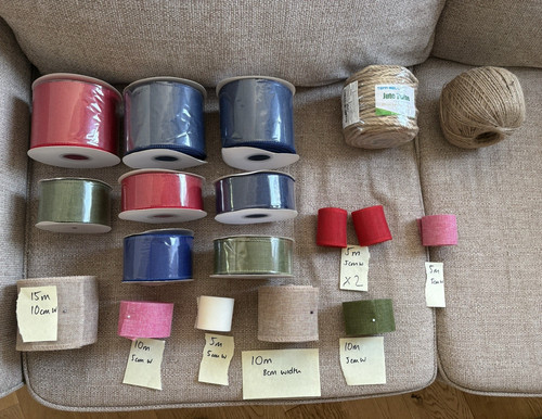 Burlap craft ribbon spools - burlap,