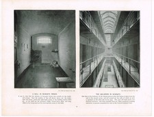 Newgate Prison Galleries and Cell London Antique Old Picture Print 1896 TQL#66