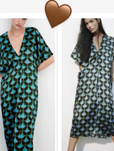 Zara green blue geometric - green,