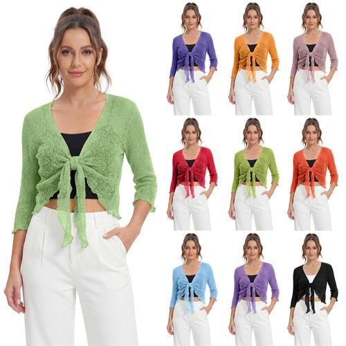 Womens tie open front shrug - open,