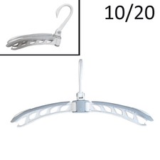10 / 20 x FOLDING CLOTHES HANGER - GREY coat dress caravan motorhome travel boat