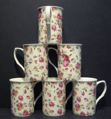 Set mugs rose basket - set,