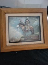 Ruane Manning Indian Chief Native Picture Cut Out 3d Original Signed Vintage Art