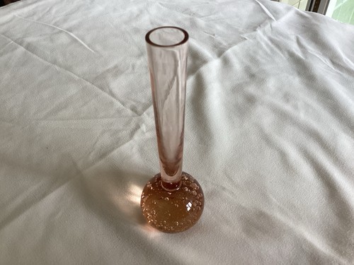 Amber coloured glass bud vase - amber,