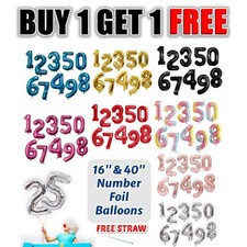 40" Giant Foil Number Balloons Self Inflating Birthday Age Party Wedding Baloon