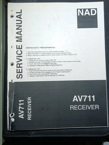Nad av711 receiver service - nad,