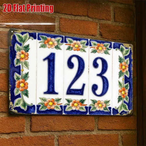 Ceramic tile house number 123 - number,