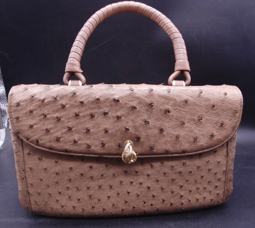 Genuine ostrich skin handbag - genuine,