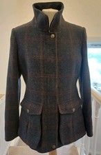 Hoggs Of Fife Tweed Jacket Size 10 Navy VGC. B185
