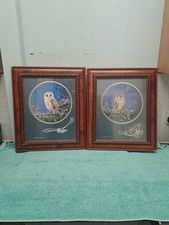 Two Framed Pollyanna Pickering Owl Prints  Lovely Fine Art Print 49cm X 41cm 