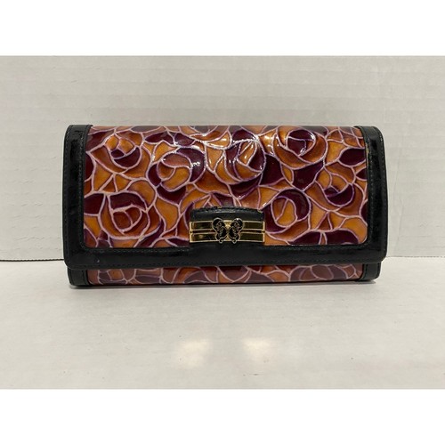 Anna sui wallet rose - rose, embossed