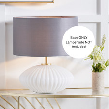 Oval Table Lamp Base White