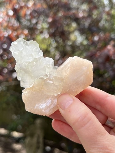 White apophyllite peach - apophyllite,