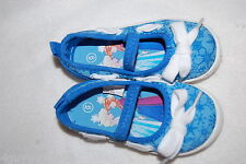 Toddler Girls Shoes BRIGHT BLUE SNOWFLAKE Slip On Canvas DISNEY FROZEN Summer 10