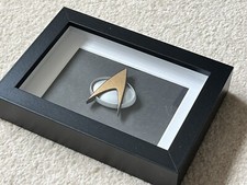 Framed Replica Star Trek Combadge Prop