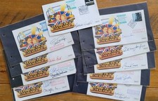 British Film Star Signed Collection On 1985 Covers - Flown Courier By Concorde