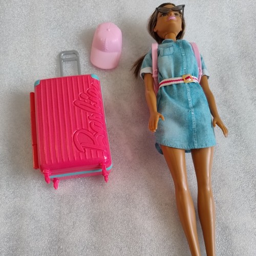 Travel barbie with - with, suitcase