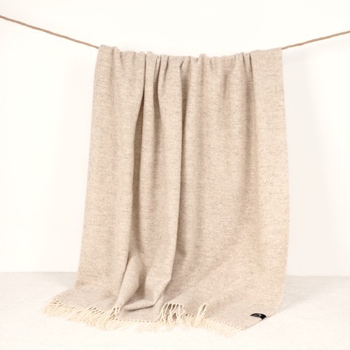 Pure wool blanket - pure, beige