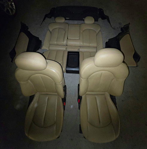 Beige leather interior seats - leather,