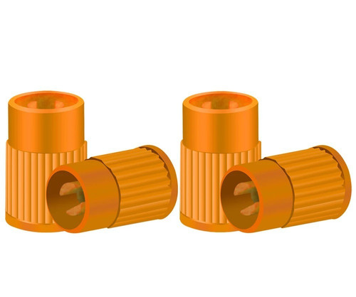 Orange plastic tyre - 4x,