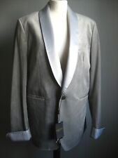 DOUGLAS HAYWARD VELVET JACKET SB BLAZER 42 silver smoking tux DJ mayfair london