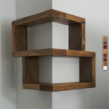 Rustic Reversible Corner Shelf, Handcrafted Wooden Corner Shelving