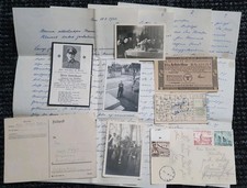 original german ww2  Letter Berchtesgaden+Death Card+photos,bank Note Ticket 